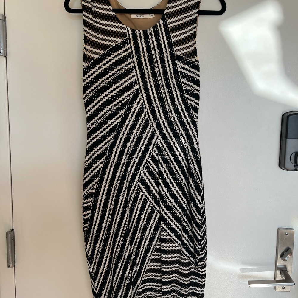 Bailey44 Black and White Geometric Midi Dress
